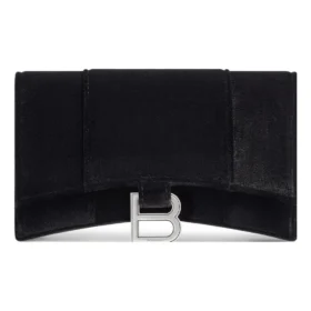 Portofel din jersey de catifea Hourglass cu lanț „Negru” 6560502AAPT1000