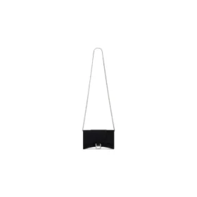 Portofel din jersey de catifea Hourglass cu lanț „Negru” 6560502AAPT1000