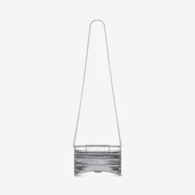Portofel pentru femei în formă de Hourglass, cu lanț, argintiu