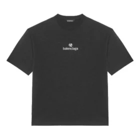Pullover pentru bărbați Balenciaga cu imprimeu alfabet, mânecă scurtă, negru 612966TJVD91034 Pullover pentru bărbați Balenciaga cu imprimeu alfabet, mânecă scurtă, negru 612966TJVD91034