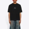 Pullover pentru bărbați Balenciaga cu imprimeu alfabet, mânecă scurtă, negru 612966TJVD91034