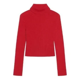 Pulover cu guler înalt, cu imprimeu și nervuri, model FREE „Red” 662722T32106167