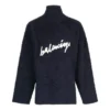 Pulover cu guler înalt din bumbac periat cu logo Scribble „Navy” 625935T31828065