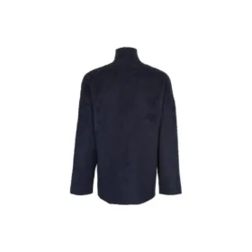 Pulover cu guler înalt din bumbac periat cu logo Scribble „Navy” 625935T31828065