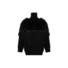 Pulover cu guler înalt și fermoar cu steagul LGBTQ „Negru” 543766T17621069