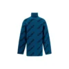 Pulover cu guler înalt și logo pe toată suprafața „Petrol Blue” 657402T15672470
