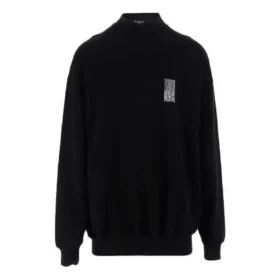 Pulover cu guler rotund Barcode „Black” 652981TKVE61070