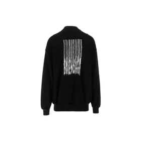 Pulover cu guler rotund Barcode „Black” 652981TKVE61070