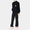 Pulover cu guler rotund Barcode „Black” 652981TKVE61070