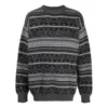 Pulover cu guler rotund Fair Isle „Grey” 675280T16121240