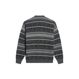Pulover cu guler rotund Fair Isle „Grey” 675280T16121240