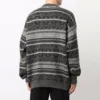 Pulover cu guler rotund Fair Isle „Grey” 675280T16121240