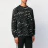 Pulover cu guler rotund și logo jacquard „Negru” 555381T15241070