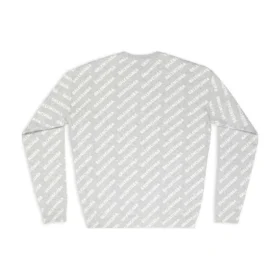 Pulover cu guler rotund și logo pe toată suprafața „Gri deschis Alb” 702952T32331461