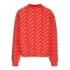 Pulover cu guler rotund și logo pe toată suprafața „Red White” 702952T32336090