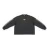 Pulover cu guler rotund și mânecă cu broderie BB „Washed Black White” 699191TMVG79034