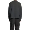 Pulover cu guler rotund și mânecă cu broderie BB „Washed Black White” 699191TMVG79034