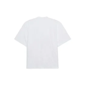 Pulover cu guler rotund și mânecă scurtă pentru bărbați Balenciaga cu imprimeu cu text, alb 641614TJVI39040 Pulover cu guler rotund și mânecă scurtă pentru bărbați Balenciaga cu imprimeu cu text, alb 641614TJVI39040