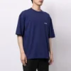 Pulover cu guler rotund și mânecă scurtă pentru bărbați Balenciaga FW21 cu logo, albastru 612966TIVG53967