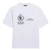 Pulover cu guler rotund și mâneci scurte pentru bărbați Balenciaga x WFP, prima generație, cu imprimeu crossover și logo, gri 612966THV841167