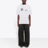 Pulover cu guler rotund și mâneci scurte pentru bărbați Balenciaga x WFP, prima generație, cu imprimeu crossover și logo, gri 612966THV841167