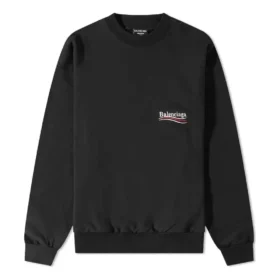 Pulover cu guler rotund pentru Political Campaign „Black” 697869TKVI91070