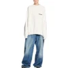 Pulover cu guler rotund Strike 1917 Oversized „Alb” 699242TMVH29800