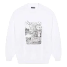 Pulover cu imprimeu Venezia „White” 652981TKV899094