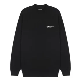 Pulover cu logo brodat, croială medie „Negru” 652981TKV871070