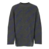 Pulover cu logo din tricot intarsiat „Gri închis” 623283T15671035