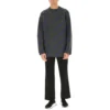 Pulover cu logo din tricot intarsiat „Gri închis” 623283T15671035