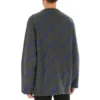 Pulover cu logo din tricot intarsiat „Gri închis” 623283T15671035