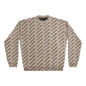 Pulover cu logo mini pe toată suprafața „Beige” 736247T32339977