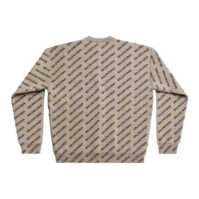 Pulover cu logo mini pe toată suprafața „Beige” 736247T32339977
