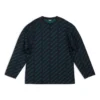 Pulover cu logo pe toată suprafața „Albastru închis-verde” 736247T32334301