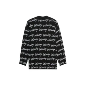Pulover cu logo pe toată suprafața „Black” 625984T31841070