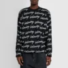 Pulover cu logo pe toată suprafața „Black” 625984T31841070