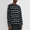 Pulover cu logo pe toată suprafața „Black” 625984T31841070