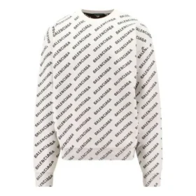 Pulover cu logo pe toată suprafața „White Black” 736247T32339054