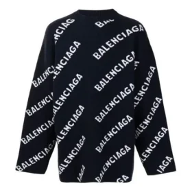 Pulover cu logo tricotat în tehnică intarsia „Negru” 623283T15674177