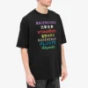 Pulover cu mânecă scurtă și imprimeu multilingv pentru bărbați, negru 612966TJVI32771