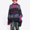 Pulover din amestec de lână cu model Fair Isle distrus „Albastru” 662518T16028088