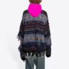 Pulover din amestec de lână cu model Fair Isle distrus „Albastru” 662518T16028088
