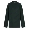 Pulover din lână cu guler rotund și logo pe toată suprafața „Dark Green” 657400T15673050