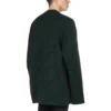 Pulover din lână cu guler rotund și logo pe toată suprafața „Dark Green” 657400T15673050
