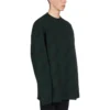 Pulover din lână cu guler rotund și logo pe toată suprafața „Dark Green” 657400T15673050