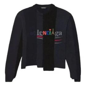 Pulover din tricot asimetric restructurat „Negru” 657334T32011271 Pulover din tricot asimetric restructurat „Negru” 657334T32011271