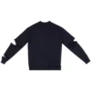 Pulover din tricot cu guler în V și efect distrus „Navy” 696091T16420414