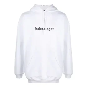Pulover oversize pentru bărbați cu logo Balenciaga, alb 570811TIV559040