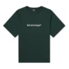 Pulover pentru bărbați Balenciaga cu imprimeu „Alphabet”, guler rotund și mâneci scurte, verde 612966TIV543011